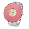 Stainless Steel Bracelet Band Big Face Wrist Watch - Blue