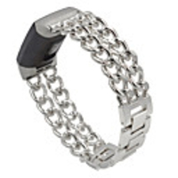 Stainless Steel Bracelet Band for Fitbit Charge 3 Cowboy Chains Watchband