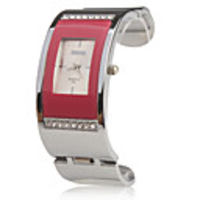 Stainless Steel Bracelet Band Wrist Watch - Red