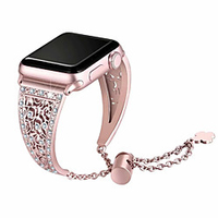 Stainless Steel Bracelet For Apple Watch 38mm/40mm/42mm/44mm Luxury Metal Diamond Rhinestone Watch Women Watchband Strap Band For Apple Watch Series 6 SE 5 4 3 2 1 miniinthebox