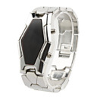 Stainless Steel Cardiograph LED Wrist Watch - (Blue And Red LED)