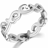 stainless steel celtic knot heart shaped eternity wedding band ring (silver,  7)