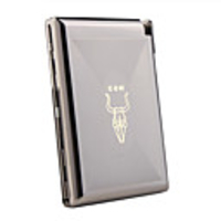 Stainless Steel Cigarette Case with Built-in Lighter Cow Pattern