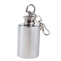Stainless Steel Circular Liquor Flask Keychain (1.0 oz)