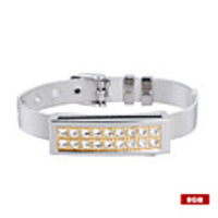 Stainless Steel Crystal USB 2.0 Flash Drive Bracelet (8GB)