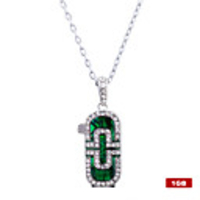 Stainless Steel Crystal USB 2.0 Flash drive Necklace (1GB)