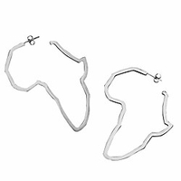 stainless steel exaggerate larger gold color africa map ornaments traditional ethnic hyperbole gift (7cm silver)