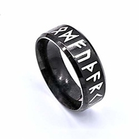 stainless steel fashion style antique retro male jewelry viking ring female black amulet vintage norse rune norse scandinavian jewelry silver color rings (rose gold ring,  9)