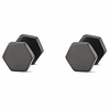 stainless steel geometric shape classical simple plain stud earrings (black triangle)