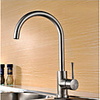 Stainless Steel Kitchen faucet - Single Handle One Hole Stainless Steel Standard Spout Centerset Contemporary Kitchen Taps