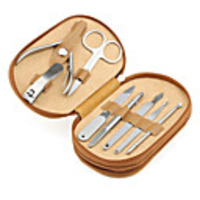 Stainless Steel Manicure and Makeup Kit (Beige, 13 packs)