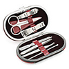 Stainless Steel Manicure and Makeup Kit (Black and Red, 7 packs)