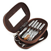 Stainless Steel Manicure and Makeup Kit (Coffee, 13 packs)
