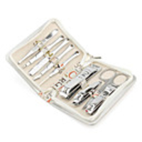 Stainless Steel Manicure and Makeup Kit (White, 9 packs)