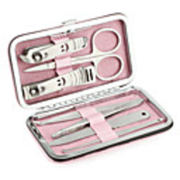 Stainless Steel Manicure Kit (Pink, 7 packs)