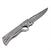 Stainless Steel Manual-Release Folding Knife with Clip (8.8cm Blade-Length)