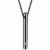 stainless steel memorial cremation ashes urn holder keepsake loved ones pendant necklace (black)