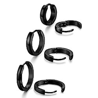 stainless steel mens womens hoop earrings huggie ear piercings hypoallergenic black