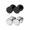 stainless steel mens womens stud earrings set ear piercing plugs tunnel punk style 8mm