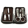 Stainless Steel Nail Clippers Manicure Kit 5PCS-Brown