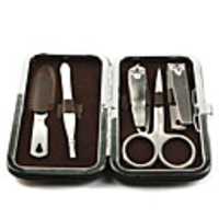 Stainless Steel Nail Clippers Manicure Kit 5PCS-Brown