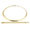 stainless steel omega chain 8mm solid 18 inch necklace and 8.5 inch bracelet ste (gold)