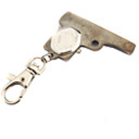 Stainless Steel Pocket Watch with Keychain