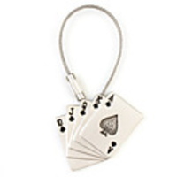 Stainless Steel Poker Card Keychain