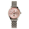 Stainless Steel Quartz Wrist Watch For Women Pink Silver