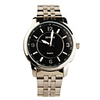 Stainless Steel Round Shape Quartz Watch For Men Black Silvery