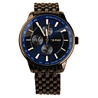 Stainless Steel Round Shape Quartz Watch For Men Blue Silvery