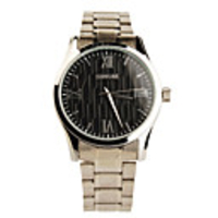 Stainless Steel Round Shape Quartz Watch For Men Silver Black