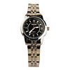 Stainless Steel Round Shape Quartz Watch For Women Black Silvery