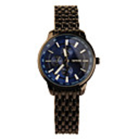 Stainless Steel Round Shape Quartz Watch For Women Blue Silvery