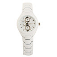 Stainless Steel Round Shape Quartz Watch For Women Light function White