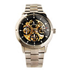 Stainless Steel Self-Winding Mechanical Luminous Wristwatch Golden Black
