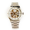 Stainless Steel Self-Winding Mechanical Luminous Wristwatch Golden White