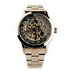 Stainless Steel Self-Winding Mechanical Wristwatch with Blue Hand Silveryt Black