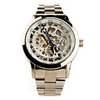 Stainless Steel Self-Winding Mechanical Wristwatch with Blue Hand Silveryt White