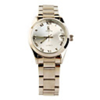 Stainless Steel Self-Winding Mechanical Wristwatch with Calendar For Women Black