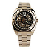 Stainless Steel Self-Winding Mechanical Wristwatch with Luminous Hand Silvery Black