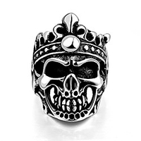 stainless steel skull rings for men boys jewelry chic punk skull head