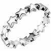 stainless steel star shaped stackable wedding engagement promise statement band ring (silver,  7)