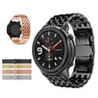 Stainless Steel Watch Band Strap For Huami Amazfit GTR 47mm / Stratos Smart Watch 2/2S / Amazfit Pace / Amazfit Stratos Metal Replacement Watchband Dragon Scale Bracelet Wristband 22mm