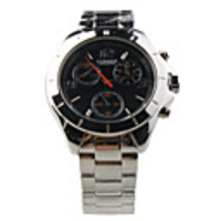 Stainless Steel Wrist Watch for Men Black Dial