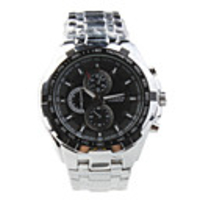Stainless Steel Wrist Watch for Men Black Dial