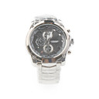 Stainless Steel Wrist Watch for Men Black Dial