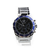 Stainless Steel Wrist Watch for Men Black Dial Blue Border