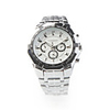 Stainless Steel Wrist Watch for Men White Dial