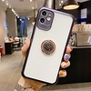 Stand Holder Clear Case For Apple iPhone 12 11 SE 2020 Pro Max Ring Holder Full Body Cases Tile TPU / Metal Case for iPhone 12 Pro Max Mini 11 XR XS Max 8 Plus 7